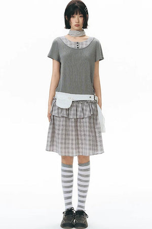 Shirt Collar Layered Dress