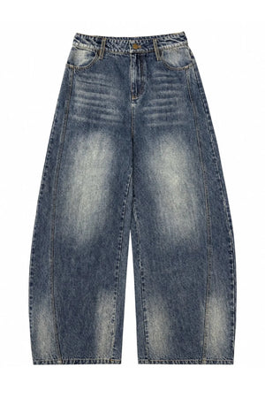 Short Denim Jacket With Curved-Hem Pants and Top 3-Piece Set-Up