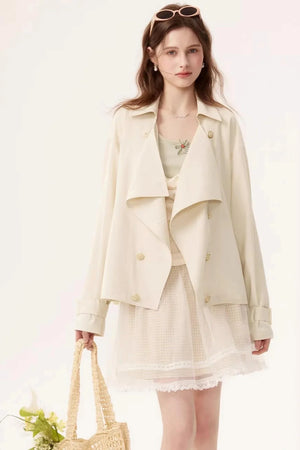 Short Double-Breasted Trench Coat