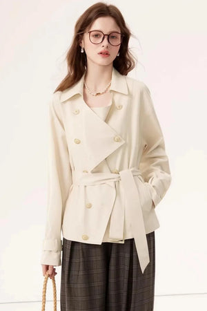 Short Double-Breasted Trench Coat