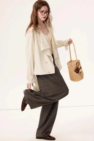 Short Double-Breasted Trench Coat