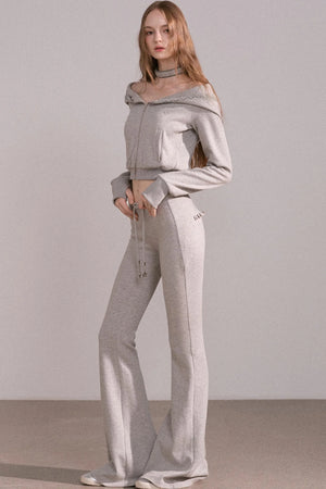 Short Hoodie Cardigan Set-Up