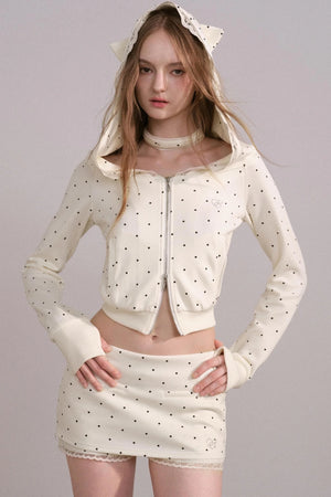 Short Hoodie Cardigan Set-Up