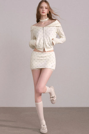 Short Hoodie Cardigan Set-Up