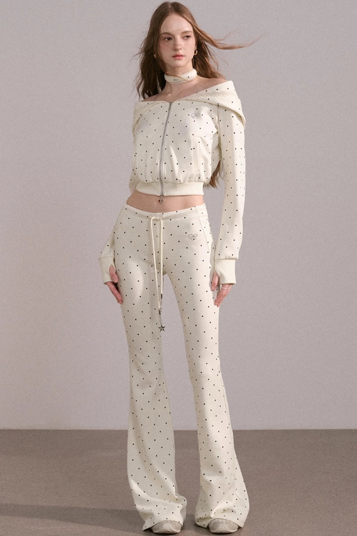 Short Hoodie Cardigan Set-Up