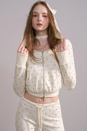 Short Hoodie Cardigan Set-Up