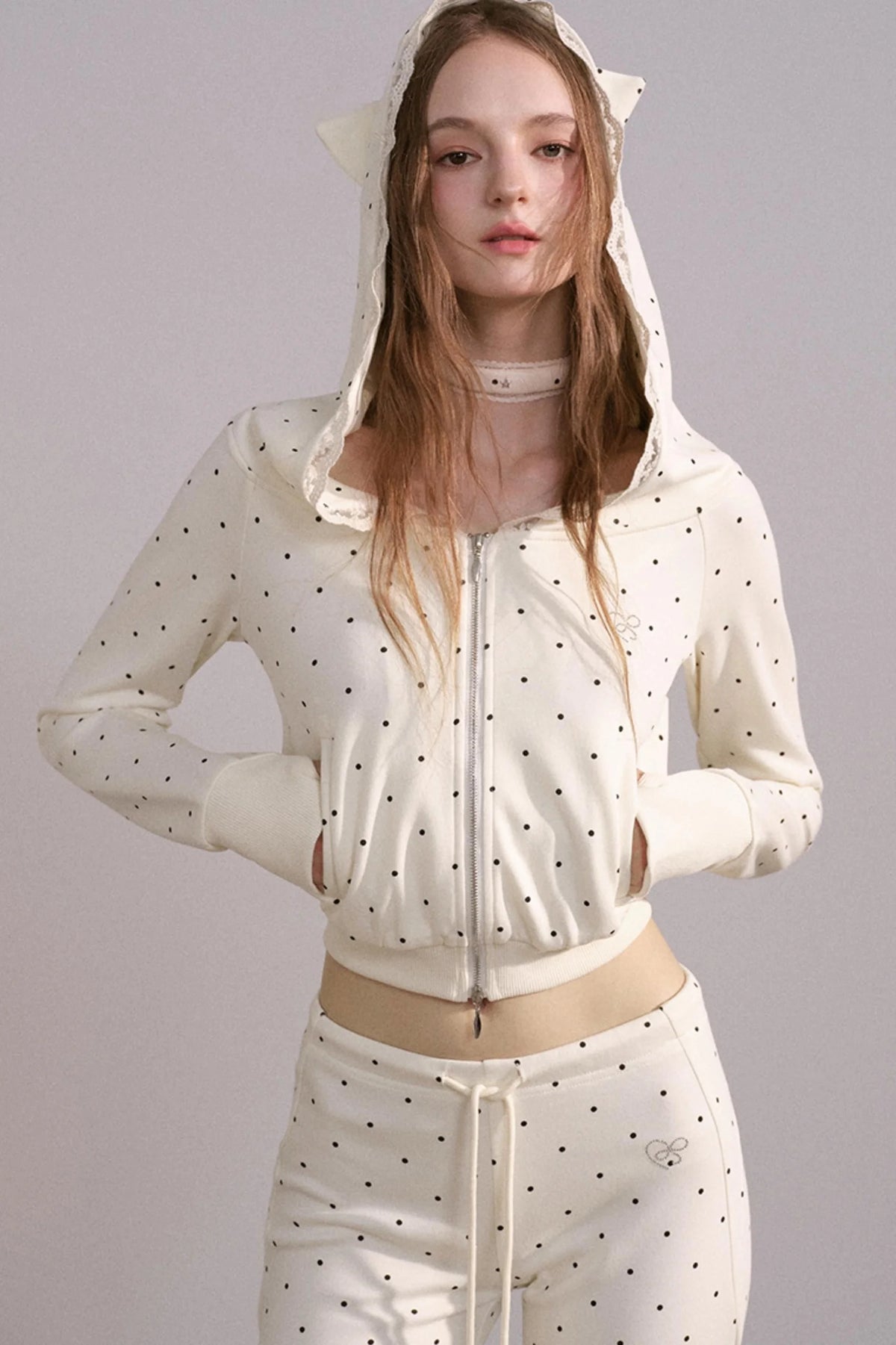 Short Hoodie Cardigan Set-Up