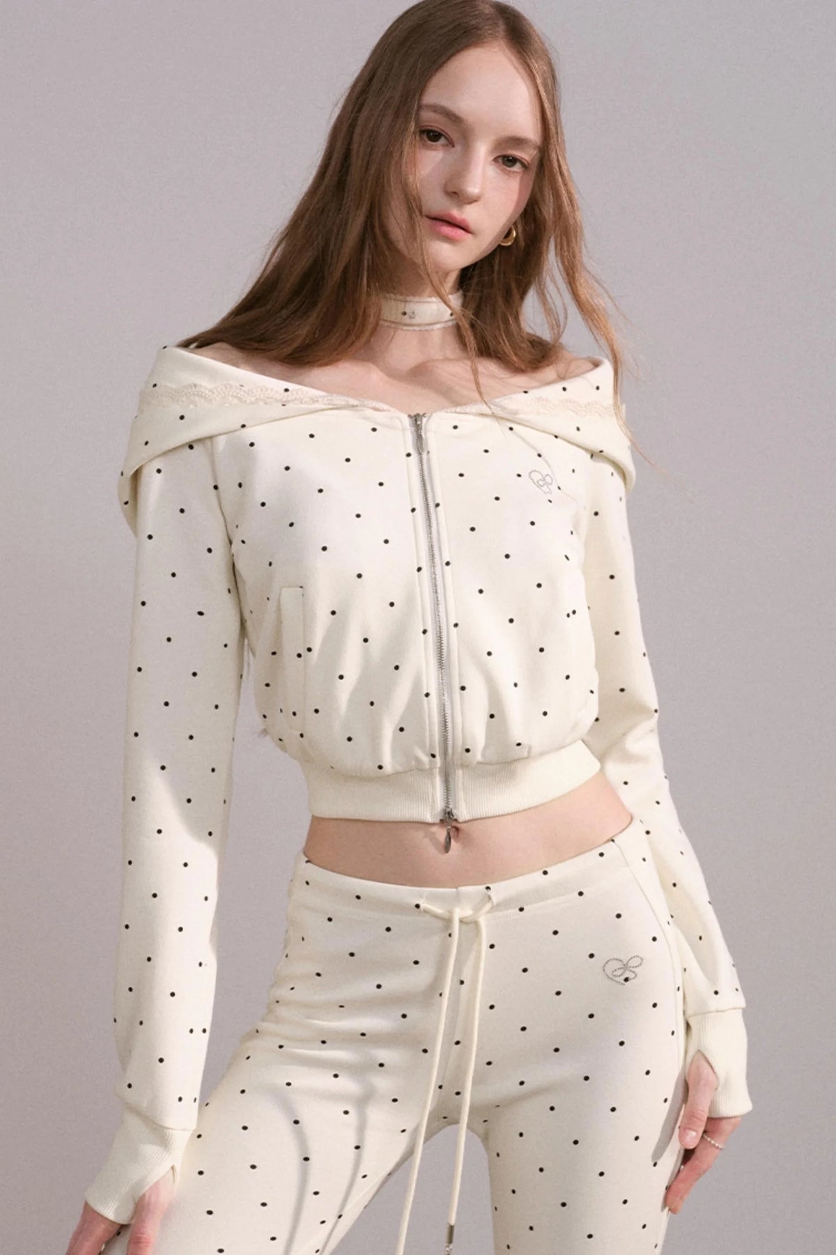 Short Hoodie Cardigan Set-Up