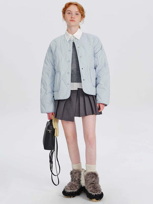 Short light rhombic down jacket