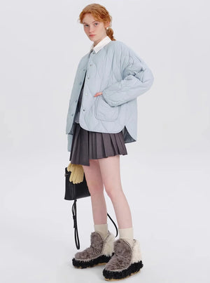 Short light rhombic down jacket