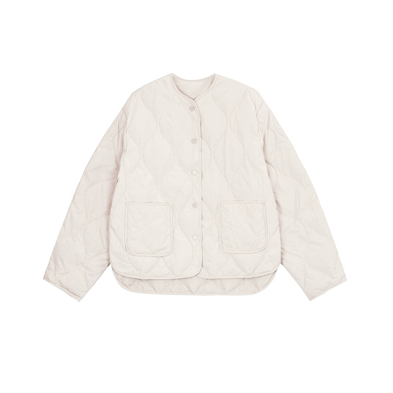 Short light rhombic down jacket