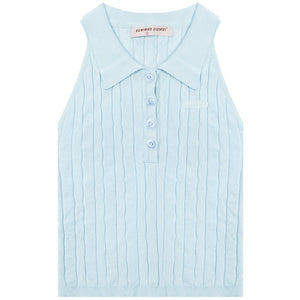 Short Outerwear Knitted Vest Top