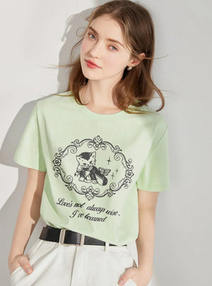 Short Sleeve Body Print Top