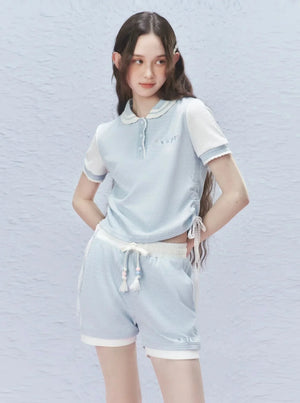 Short Sleeve Knit Polo T-Shirt