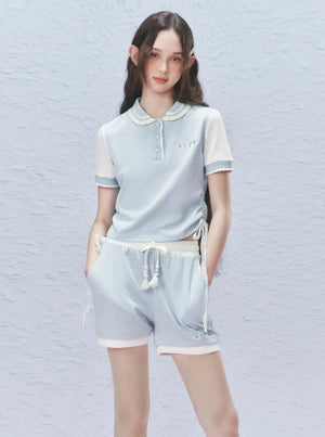 Short Sleeve Knit Polo T-Shirt