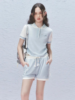 Short Sleeve Knit Polo T-Shirt