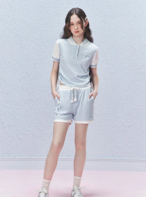 Short Sleeve Knit Polo T-Shirt