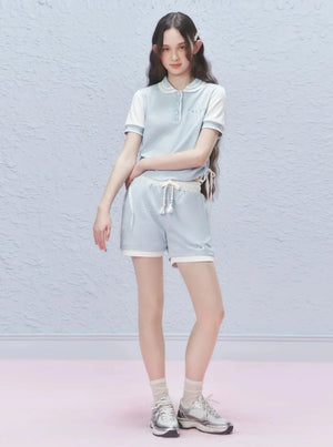 Short Sleeve Knit Polo T-Shirt