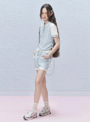 Short Sleeve Knit Polo T-Shirt