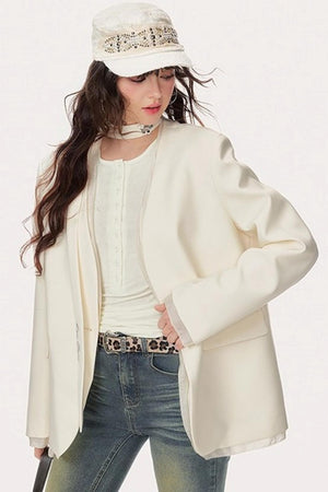 Shoulder Padded Streamline Blazer