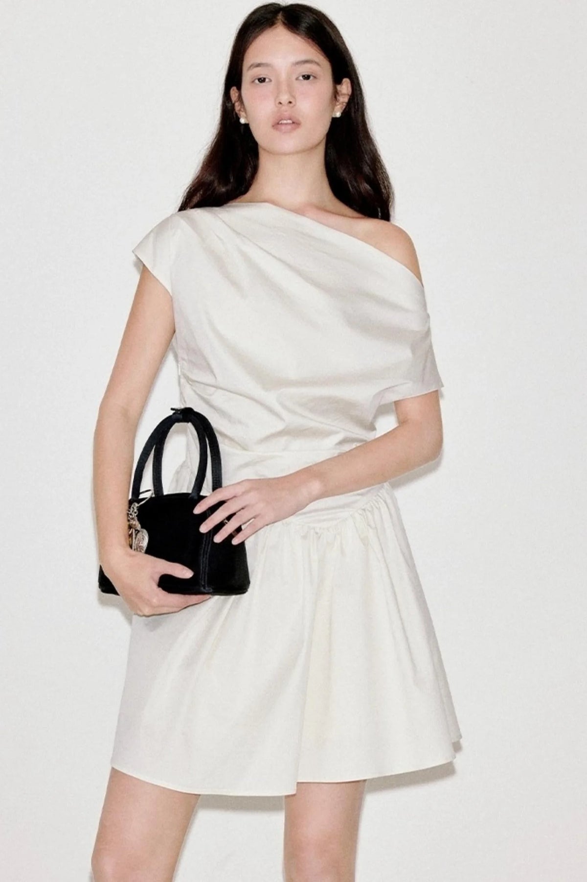 Shoulder Pleat Dress