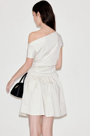 Shoulder Pleat Dress