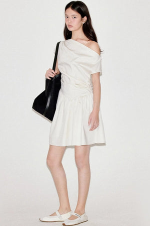 Shoulder Pleat Dress