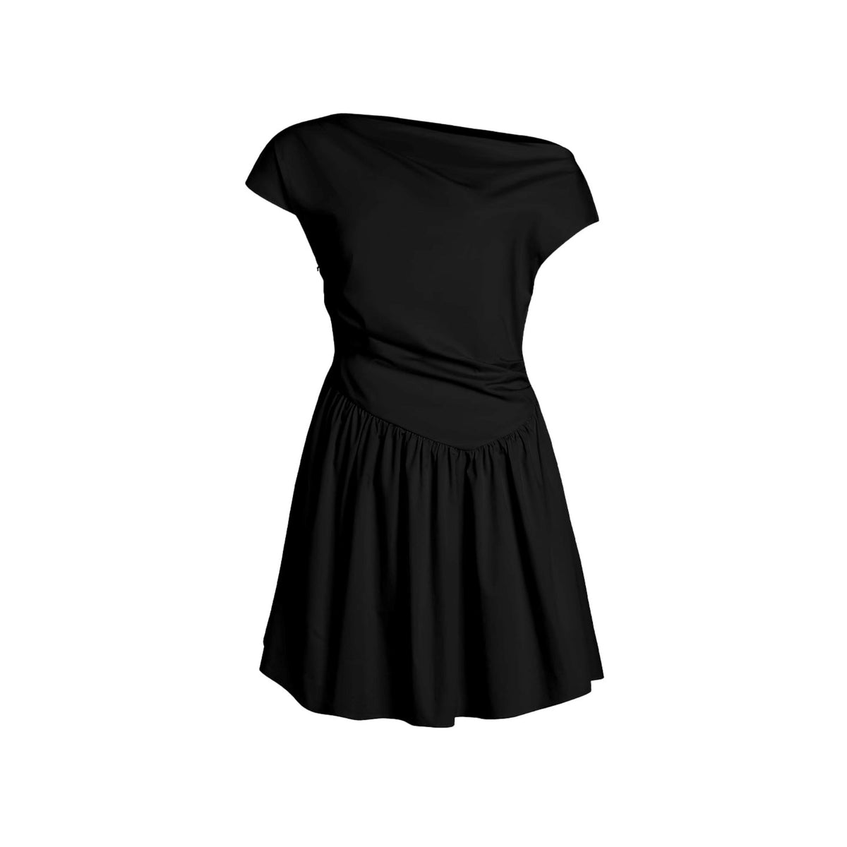 Shoulder Pleat Dress