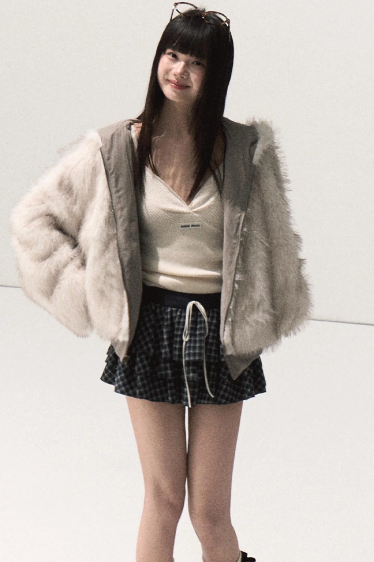 Shrine Plaid Woolen Cake A-Line Skirt