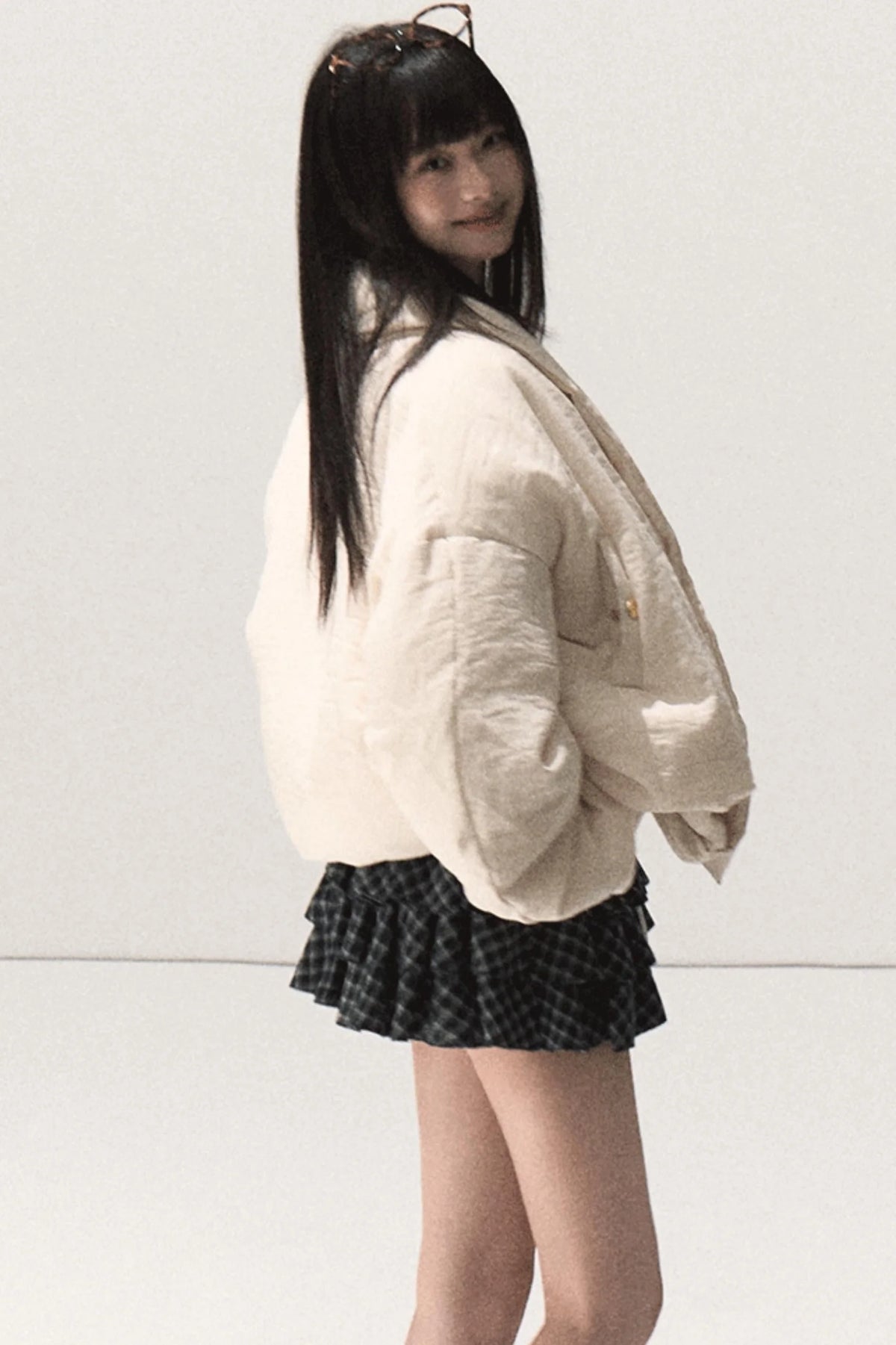 Shrine Plaid Woolen Cake A-Line Skirt