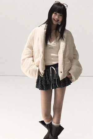 Shrine Plaid Woolen Cake A-Line Skirt