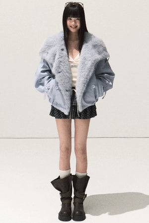 Shrine Plaid Woolen Cake A-Line Skirt