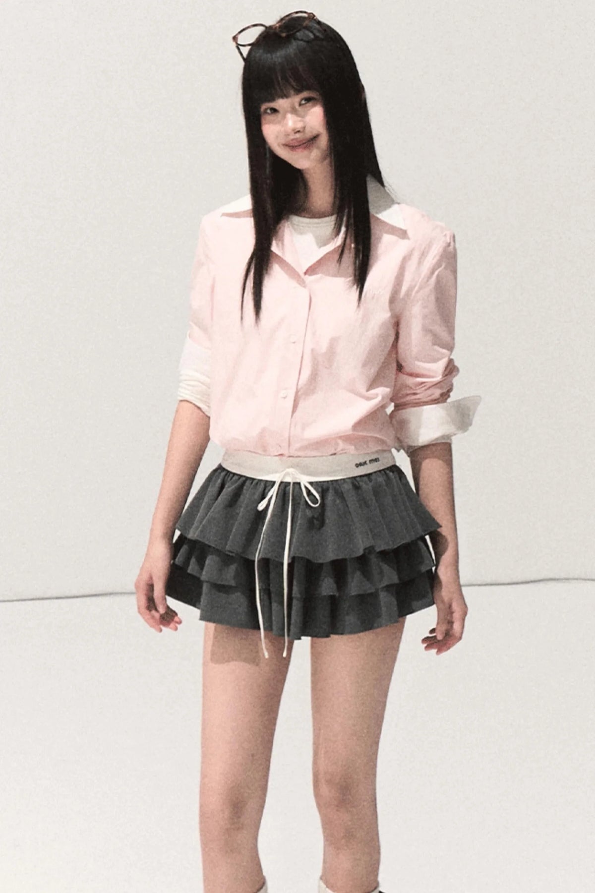 Shrine Plaid Woolen Cake A-Line Skirt