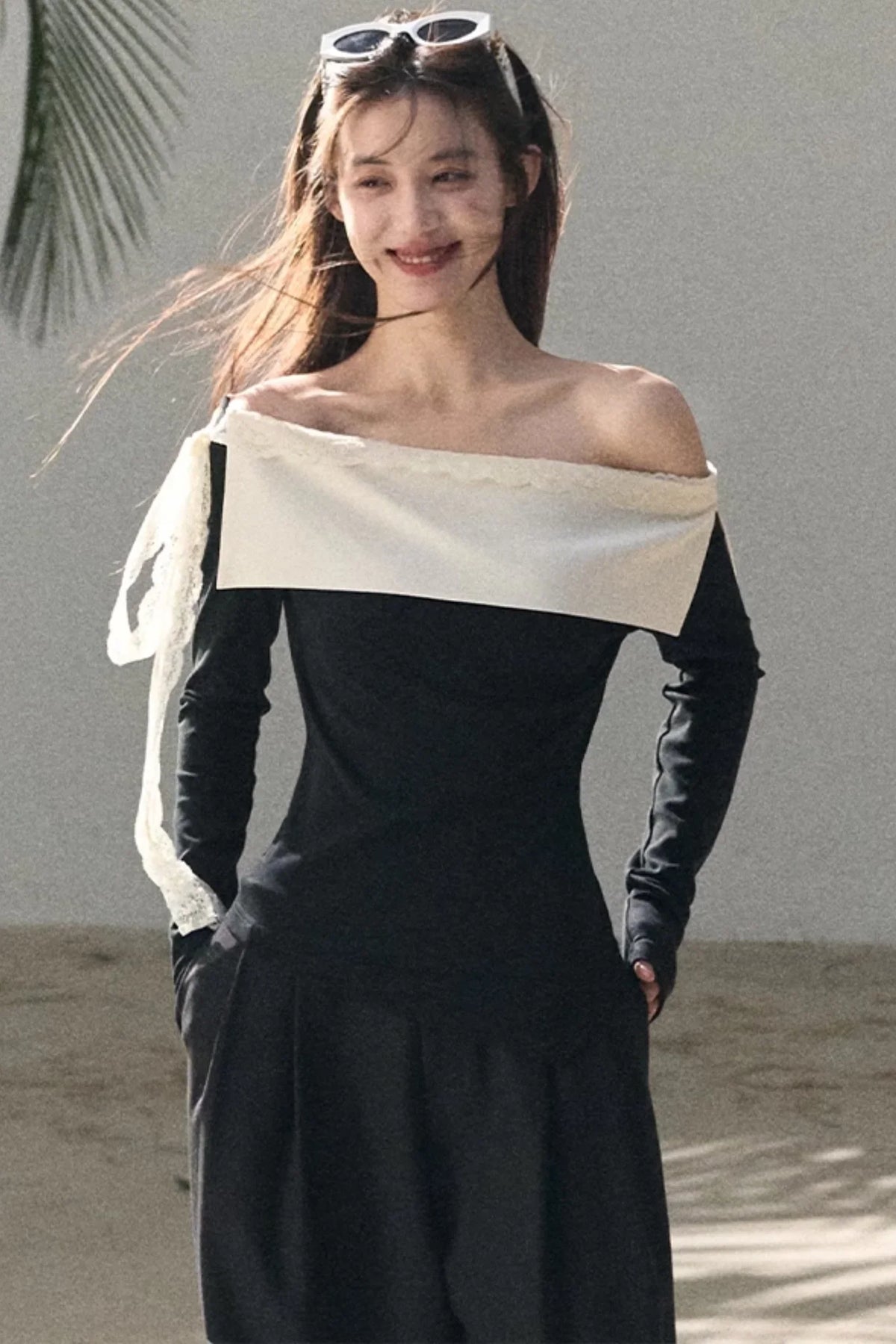 Sicilian Lace Knit Top Pants Set-Up