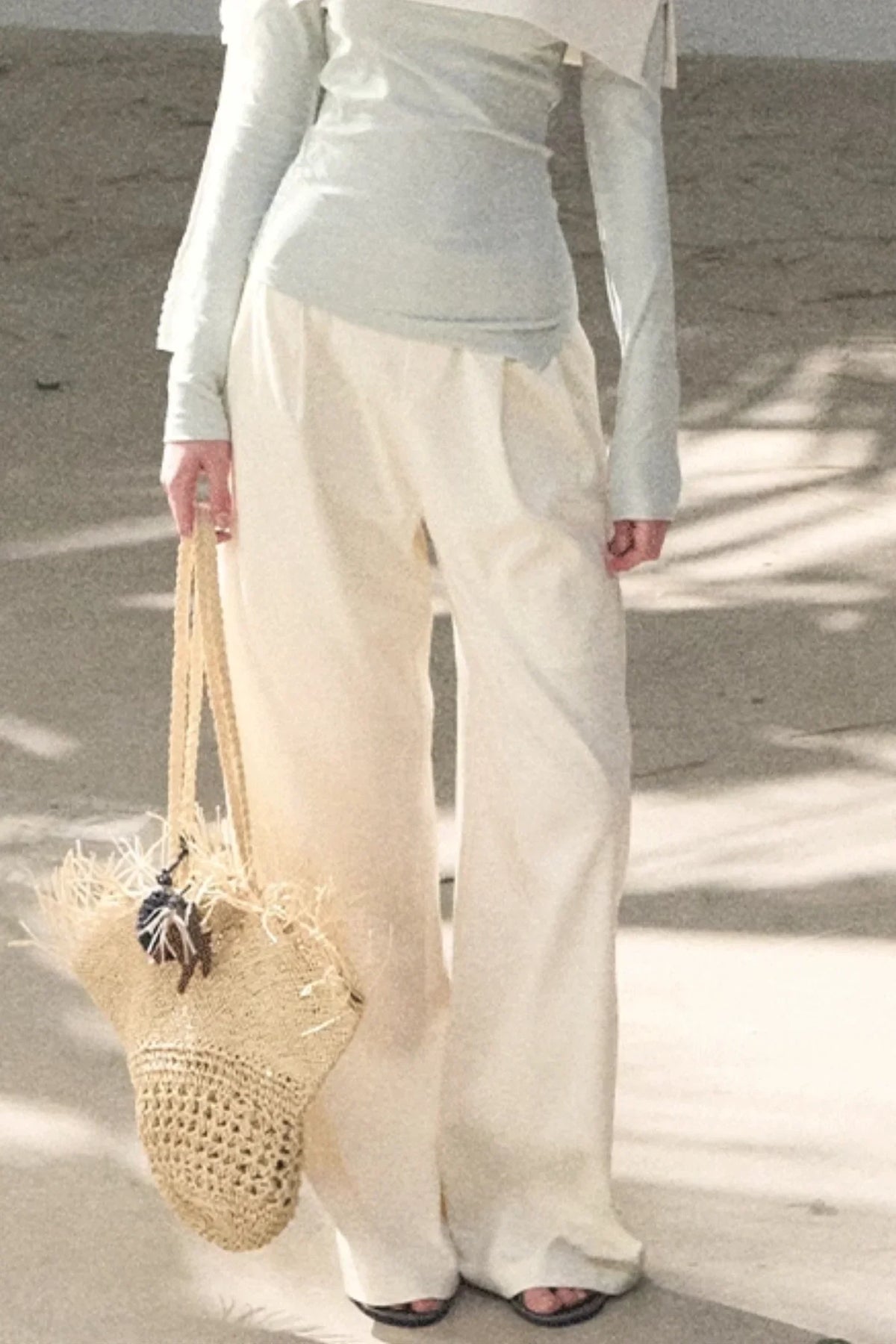 Sicilian Lace Knit Top Pants Set-Up