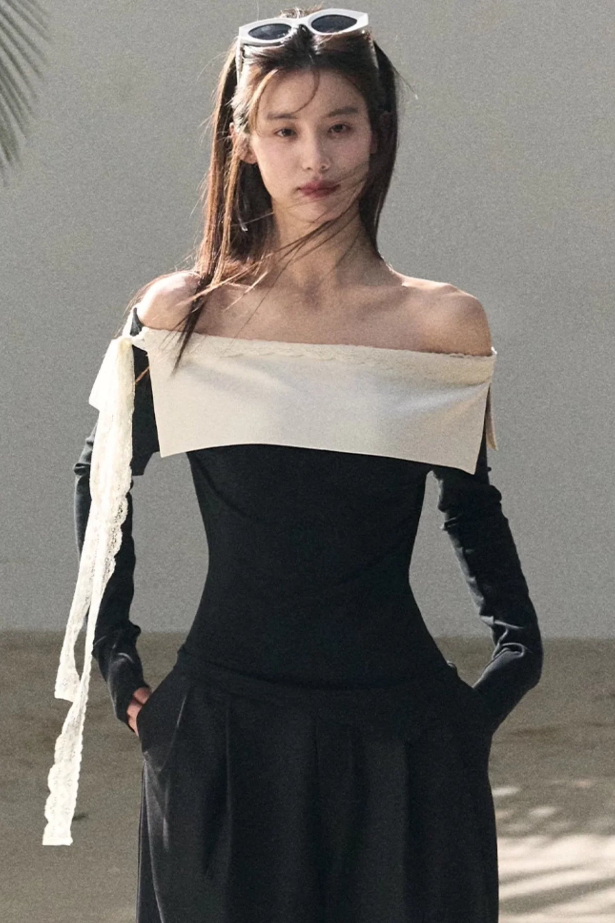 Sicilian Lace Knit Top Pants Set-Up