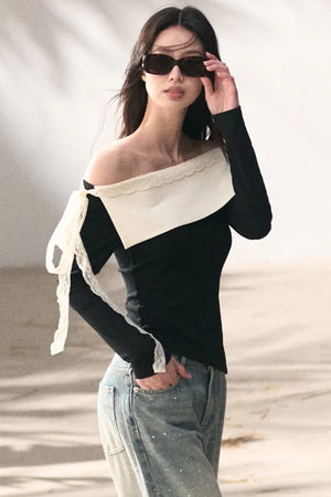 Sicilian Lace Knit Top Pants Set-Up