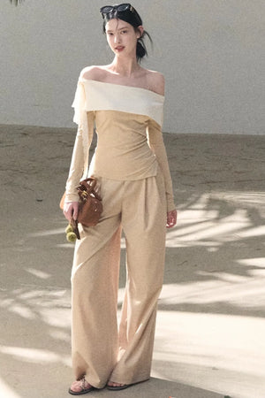 Sicilian Lace Knit Top Pants Set-Up