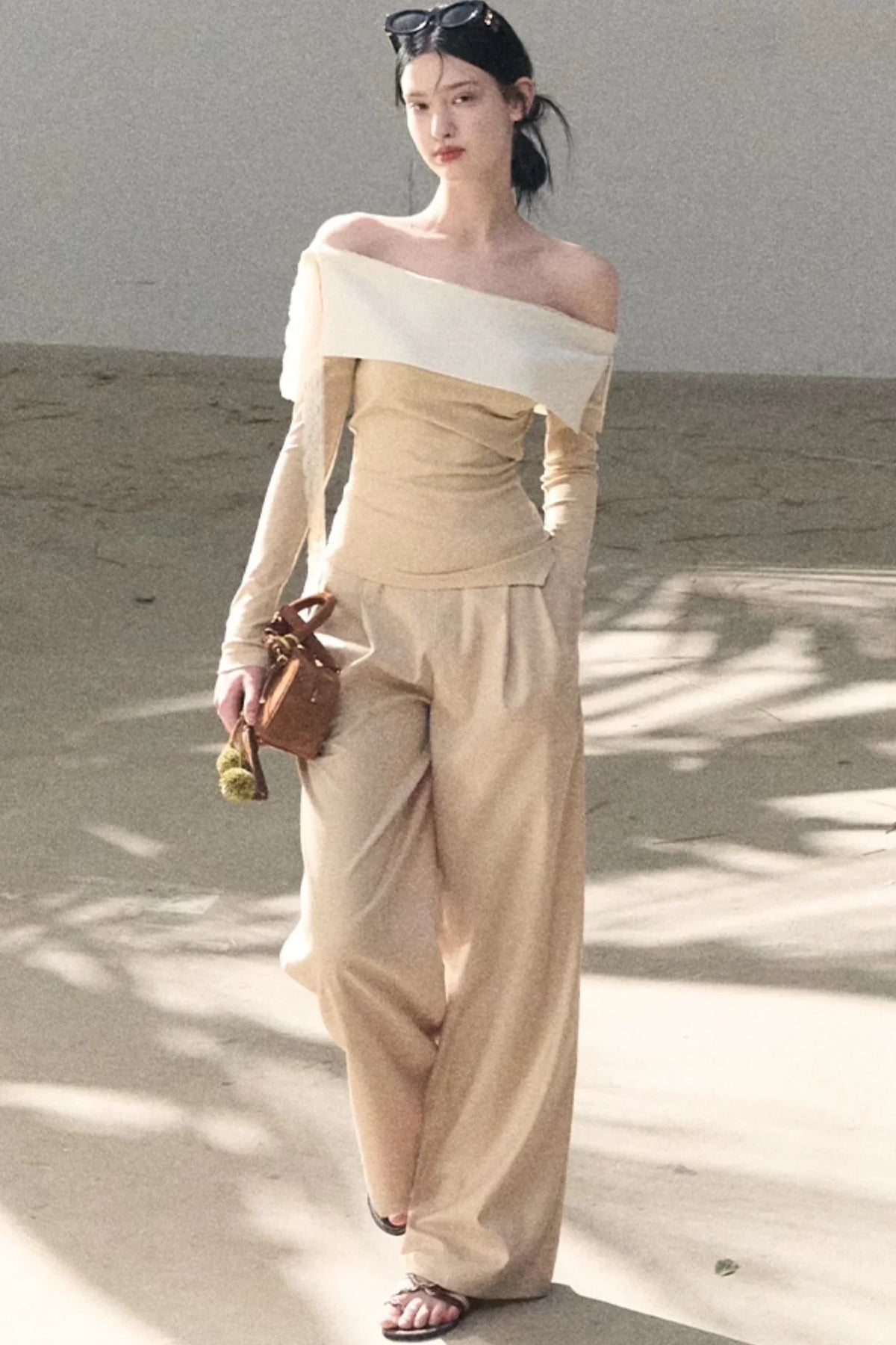 Sicilian Lace Knit Top Pants Set-Up