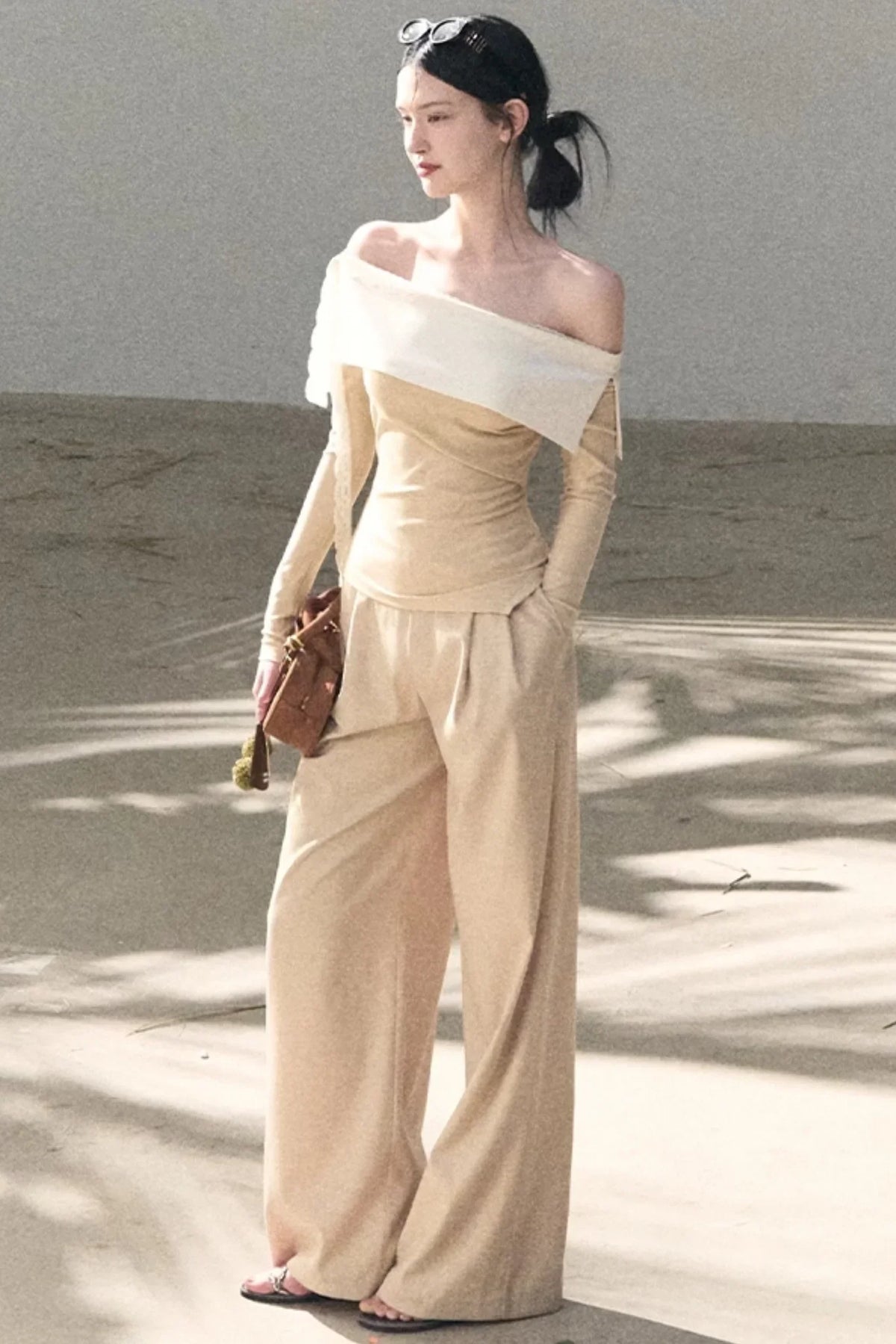 Sicilian Lace Knit Top Pants Set-Up