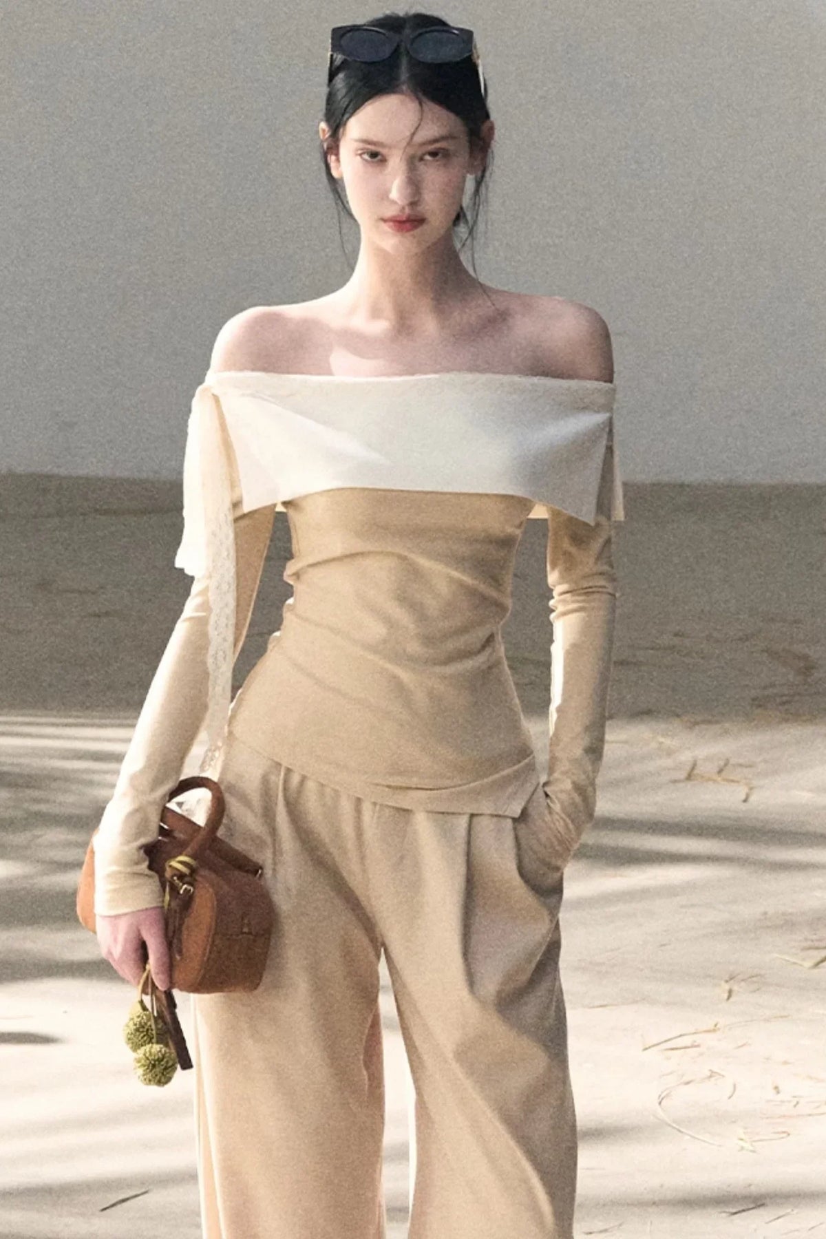 Sicilian Lace Knit Top Pants Set-Up
