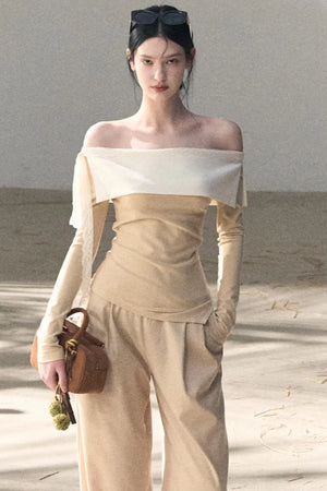 Sicilian Lace Knit Top Pants Set-Up