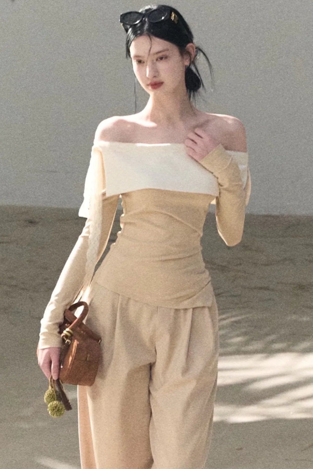 Sicilian Lace Knit Top Pants Set-Up