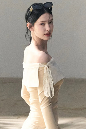 Sicilian Lace Knit Top Pants Set-Up