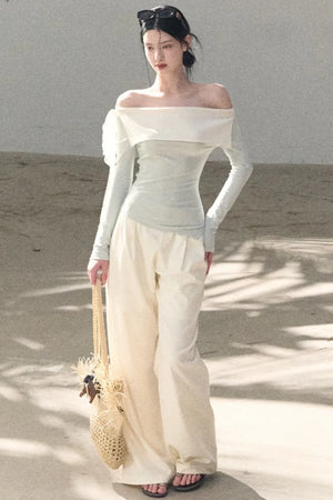 Sicilian Lace Knit Top Pants Set-Up