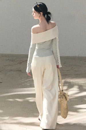 Sicilian Lace Knit Top Pants Set-Up
