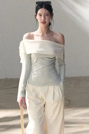 Sicilian Lace Knit Top Pants Set-Up