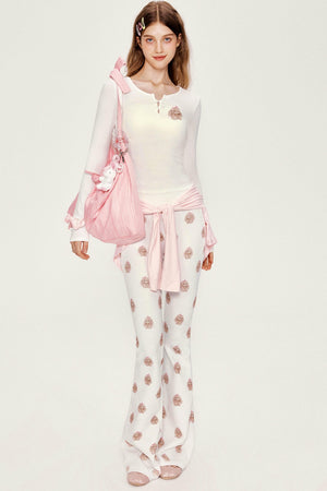 Side Line Bunny Print Top Set-Up