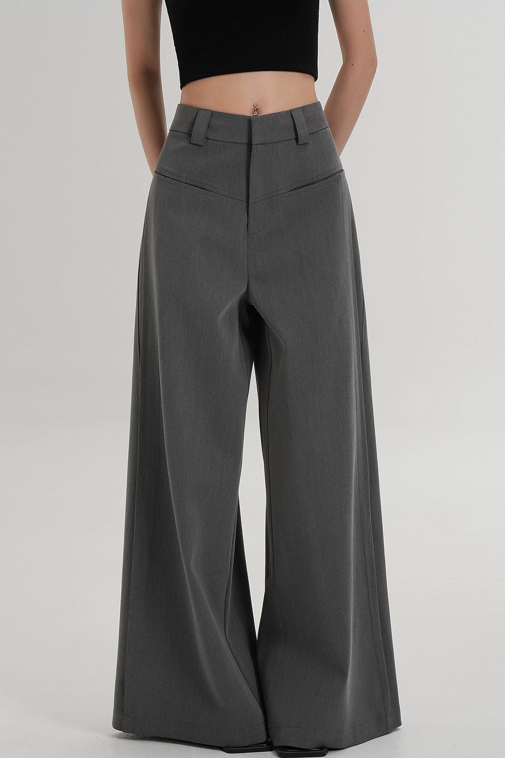 Side Slit Floor-Length Pants