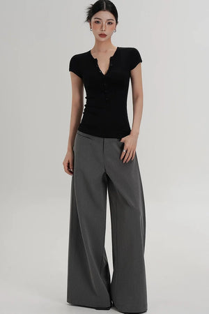 Side Slit Floor-Length Pants